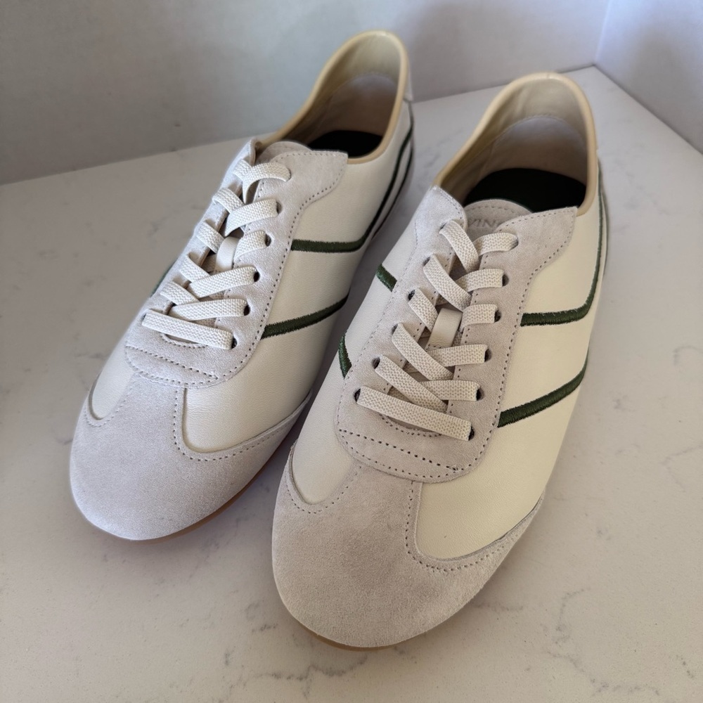 Vince Sunset Trainer Sneakers White & Green | Women’s Size 6 | New Without Box